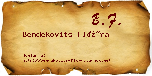 Bendekovits Flóra névjegykártya